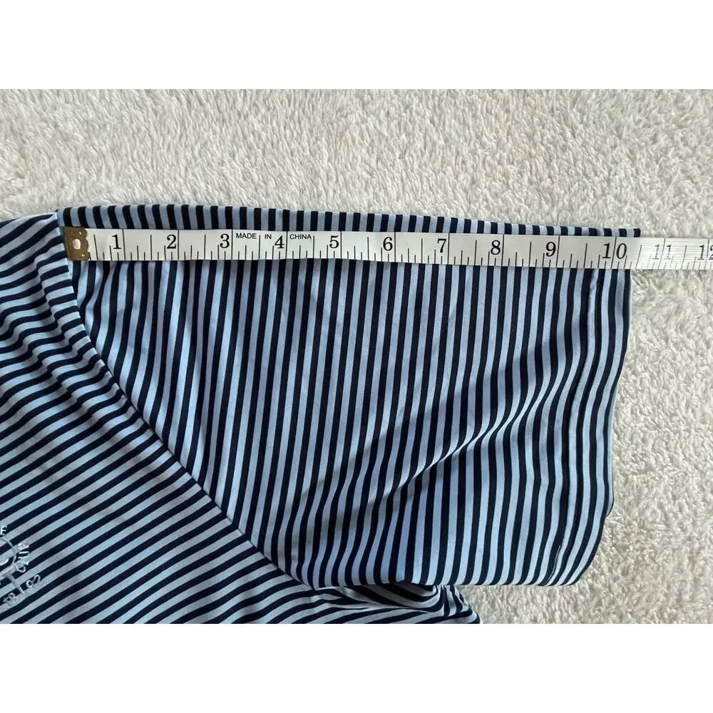 Ralph Lauren RLX Polo Shirt Mens XL Blue Striped Linville Golf Club NC Wicking